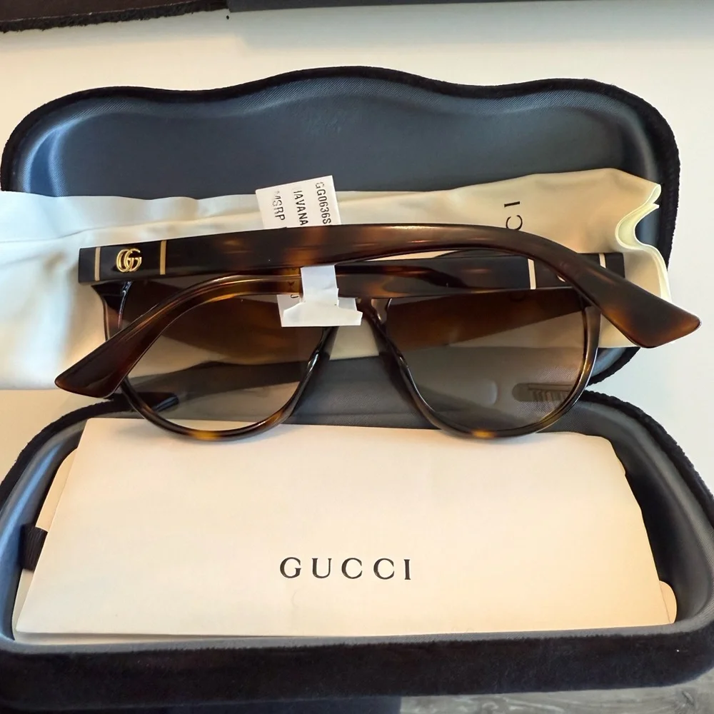 Brand New! Gucci Havana Cat-Eye Tortoise Sunglasses - Picture 5 of 6